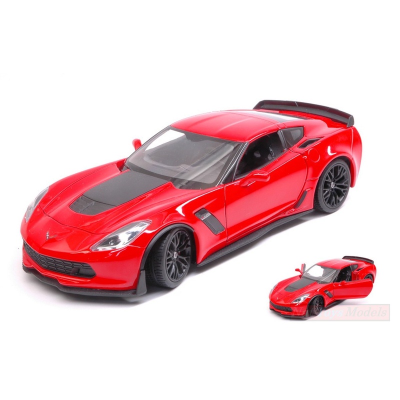 SCALE MODEL COMPATIBLE WITH CHEVROLET CORVETTE Z06 RED 1:24 WELLY WE24085R