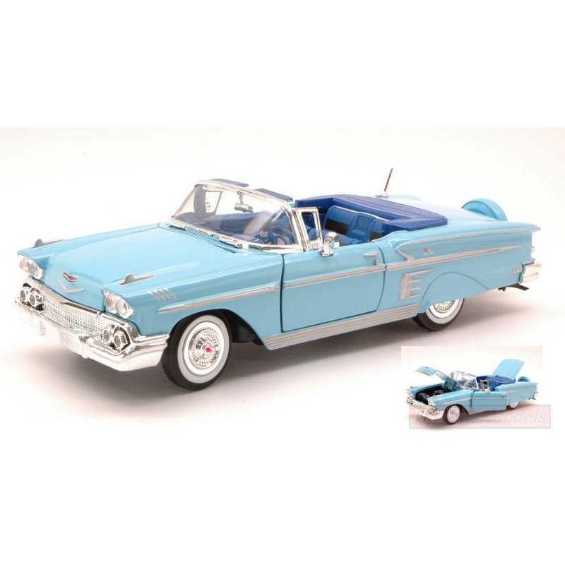 SCALE MODEL COMPATIBLE WITH CHEVROLET IMPALA 1958 LIGHT BLUE 1:24 MOTORMAX MTM73267LB