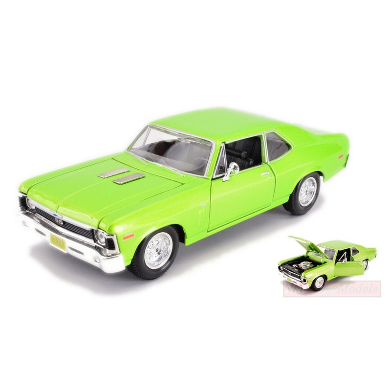 SCALE MODEL COMPATIBLE WITH CHEVROLET NOVA SS COUPE 1970 GREEN 1:24 MAISTO MI31262A