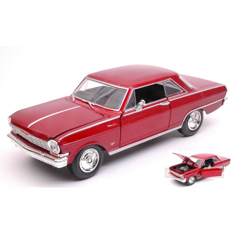 SCALE MODEL COMPATIBLE WITH CHEVY NOVA 1964 RED 1:24 NEW RAY NY71823R