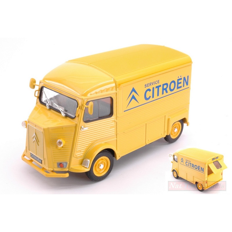 SCALE MODEL COMPATIBLE WITH CITROEN HY TYPE 1962 CITROEN SERVICE YELLOW 1:24-27 WELLY WE24019TDCY