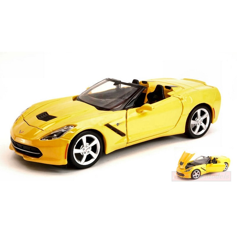 SCALE MODEL COMPATIBLE WITH CORVETTE STINGRAY COUPE 2014 YELLOW 1:24 MAISTO MI31501Y