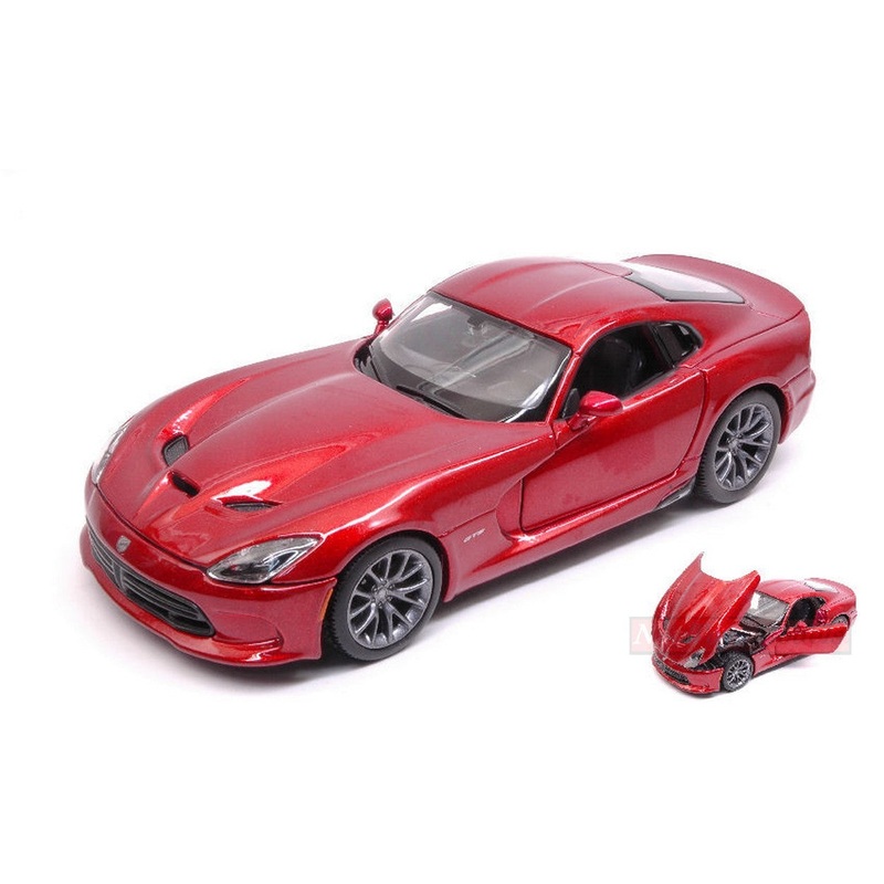SCALE MODEL COMPATIBLE WITH DODGE VIPER GTS 2013 METALLIC RED 1:24 MAISTO MI31271R