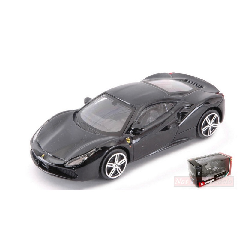 SCALE MODEL COMPATIBLE WITH FERRARI 488 GTB 2015 BLACK 1:43 BURAGO BU36023Z