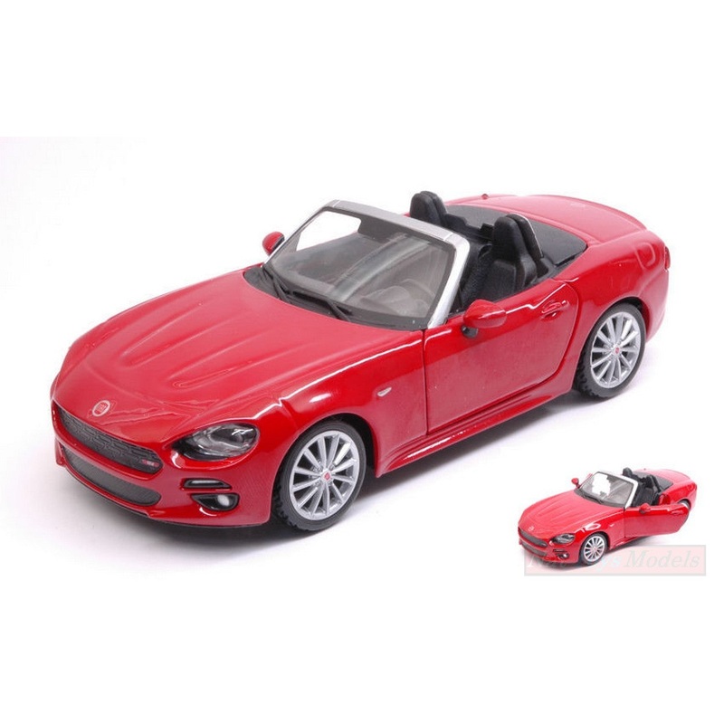 SCALE MODEL COMPATIBLE WITH FIAT 124 SPIDER 2016 RED 1:24 BURAGO BU21083R