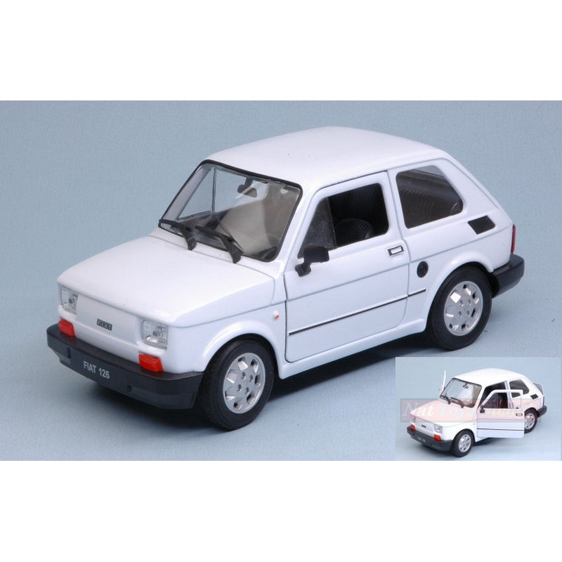 SCALE MODEL COMPATIBLE WITH FIAT 126 1973 WHITE 1:24-27 WELLY WE24066W