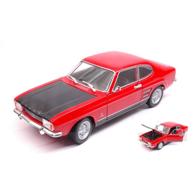 SCALE MODEL COMPATIBLE WITH FORD CAPRI RS 1969 RED W/BLACK HOOD 1:24 WELLY WE24069RBK