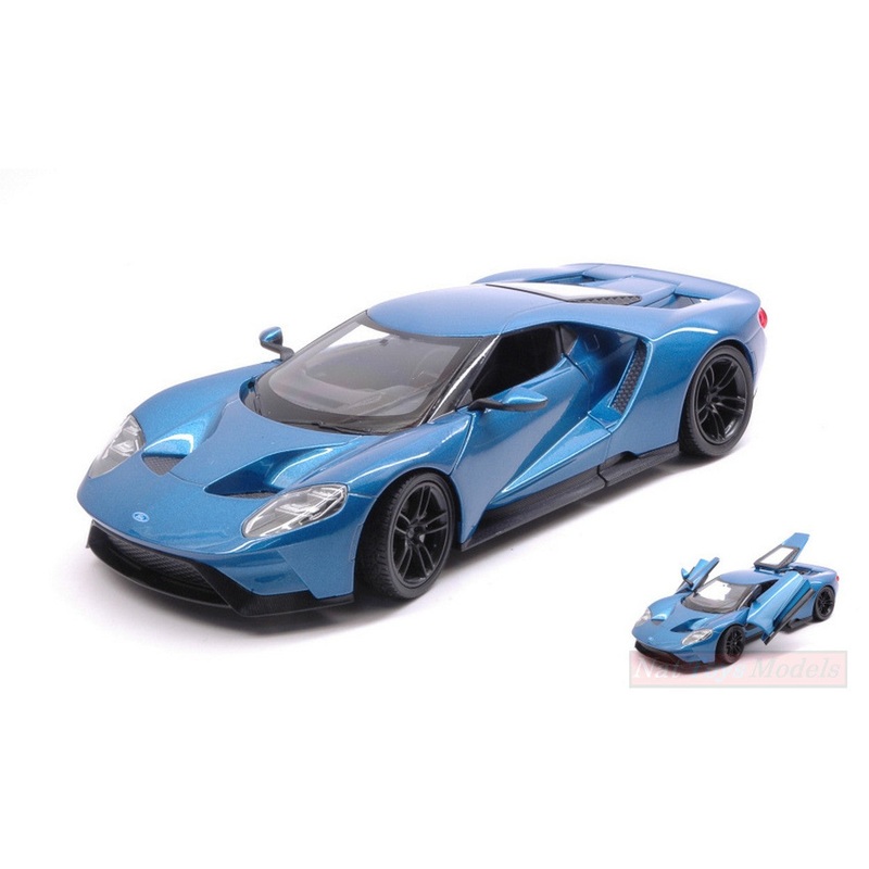 SCALE MODEL COMPATIBLE WITH FORD GT 2017 METALLIC BLUE 1:24 WELLY WE24082BL