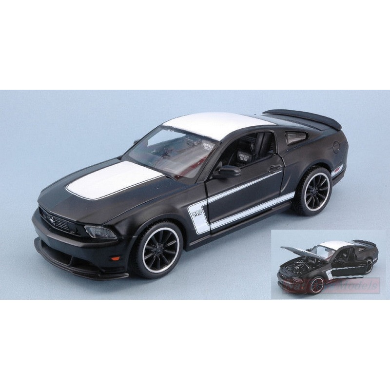 SCALE MODEL COMPATIBLE WITH FORD MUSTANG BOSS 302 (DULL BLACK COLLECTION) 1:24 MAISTO MI31269Z
