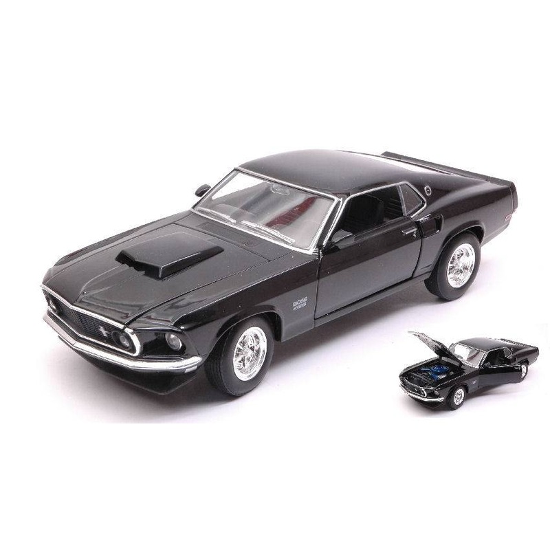 SCALE MODEL COMPATIBLE WITH FORD MUSTANG BOSS 429 1969 BLACK 1:24-27 WELLY WE24067BK