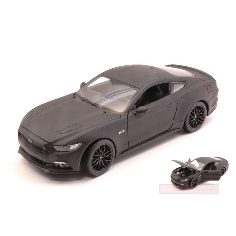SCALE MODEL COMPATIBLE WITH FORD MUSTANG GT 2015 MATT BLACK 1:24 WELLY WE24062MBK