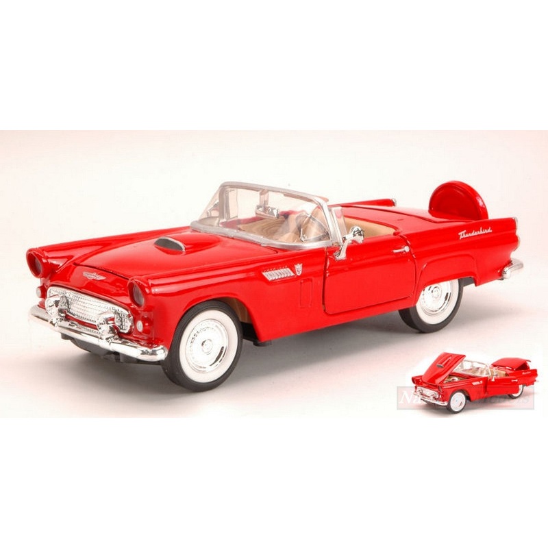 SCALE MODEL COMPATIBLE WITH FORD THUNDERBIRD 1956 RED 1:24 MOTORMAX MTM73215R