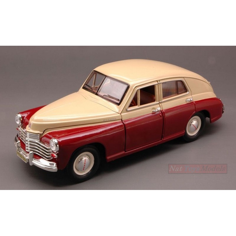 SCALE MODEL COMPATIBLE WITH GAZ M20 POBEDA (VITTORIA) 1946-58 AMARANT/CREAM 1:24 YAT MING YM24214AM
