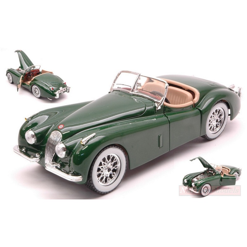 SCALE MODEL COMPATIBLE WITH JAGUAR XK 120 ROADSTER 1951 GREEN 1:24 BURAGO BU22018G