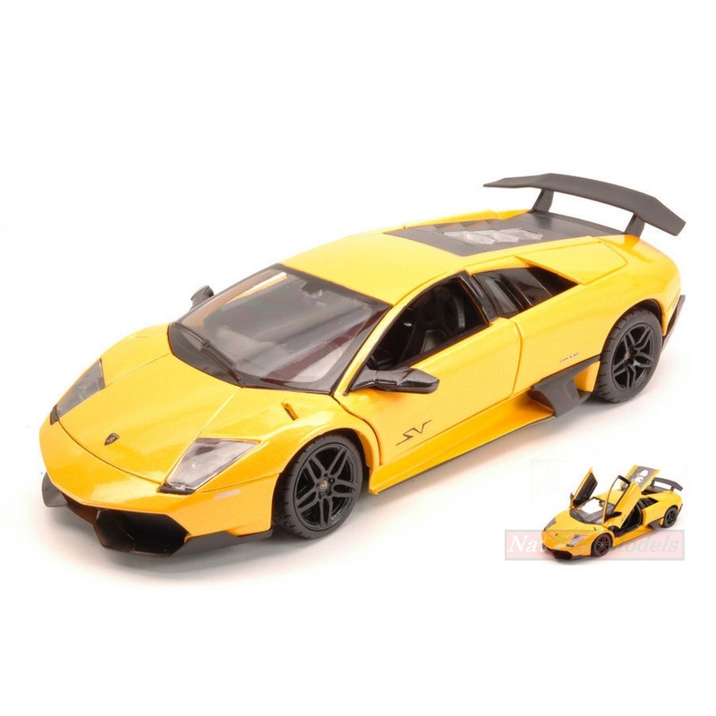 SCALE MODEL COMPATIBLE WITH LAMBORGHINI MURCIELAGO LP670-4 SV 2009 YELLOW 1:24 RASTAR RAT39300Y