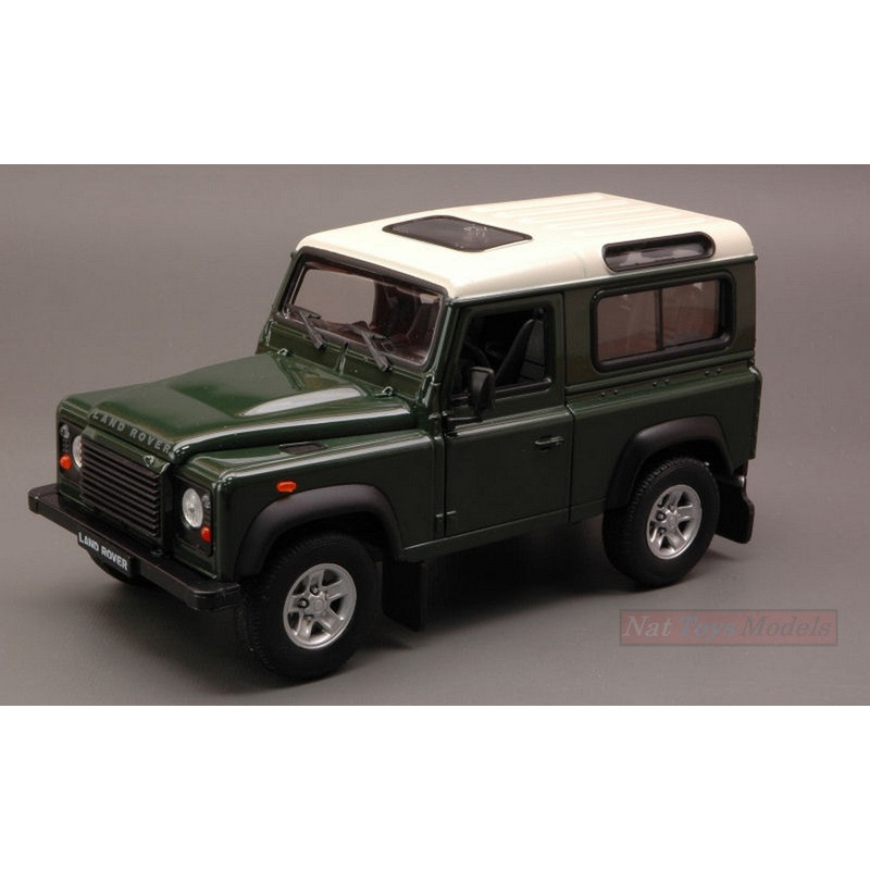 SCALE MODEL COMPATIBLE WITH LAND ROVER DEFENDER 90 1984 GREEN/WHITE 1:24 WELLY WE4012