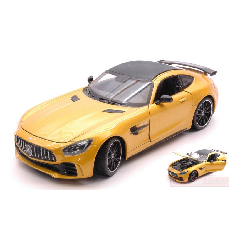 SCALE MODEL COMPATIBLE WITH MERCEDES AMG GT R METALLIC YELLOW 1:24-27 WELLY WE24081Y