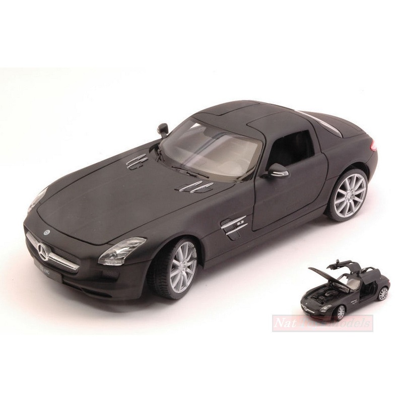 SCALE MODEL COMPATIBLE WITH MERCEDES SLS AMG (C197) MATT BLACK 1:24 WELLY WE24025MBK