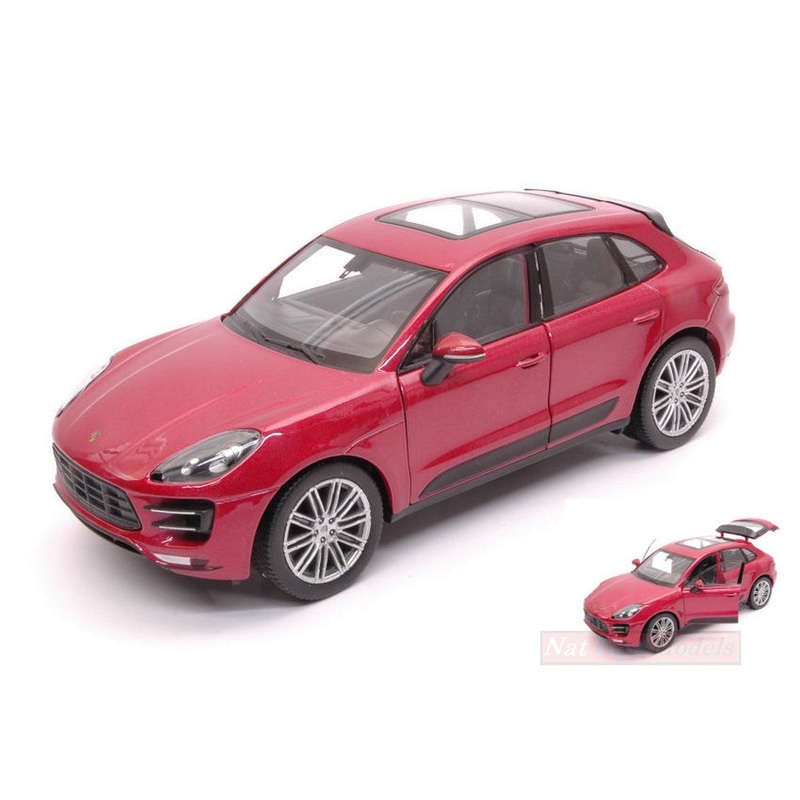 SCALE MODEL COMPATIBLE WITH PORSCHE MACAN TURBO 2014 PRUNE METALLIC 1:24 WELLY WE24047R