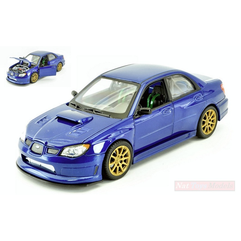 SCALE MODEL COMPATIBLE WITH SUBARU IMPREZA WRX STI BLUE 1:24 WELLY WE22487BL