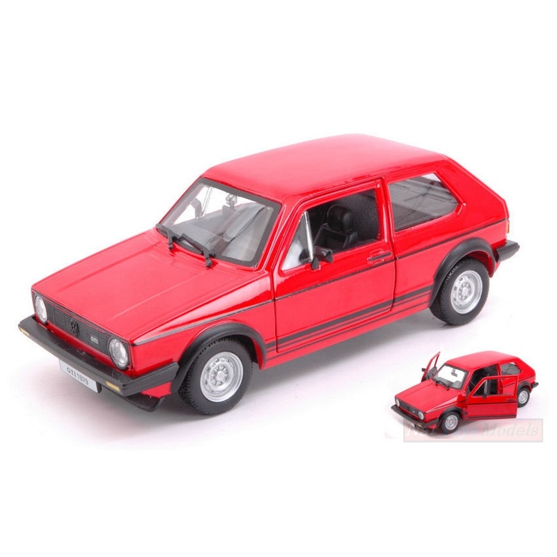 SCALE MODEL COMPATIBLE WITH VW GOLF MK1 GTI RED 1:24 BURAGO BU21089R