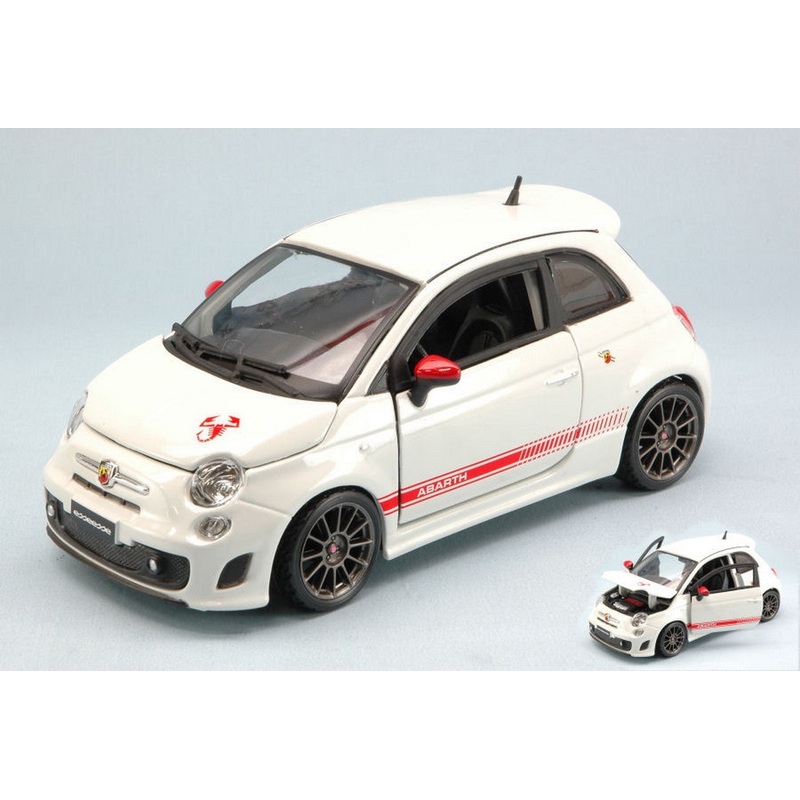 SCALE MODEL COMPATIBLE WITH ABARTH NUOVA 500 ESSEESSE WHITE 1:24 BURAGO BU22121