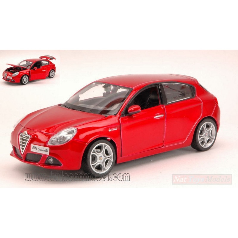 SCALE MODEL COMPATIBLE WITH ALFA ROMEO GIULIETTA 2009 RED METALLIC 1:24 BURAGO BU22128R