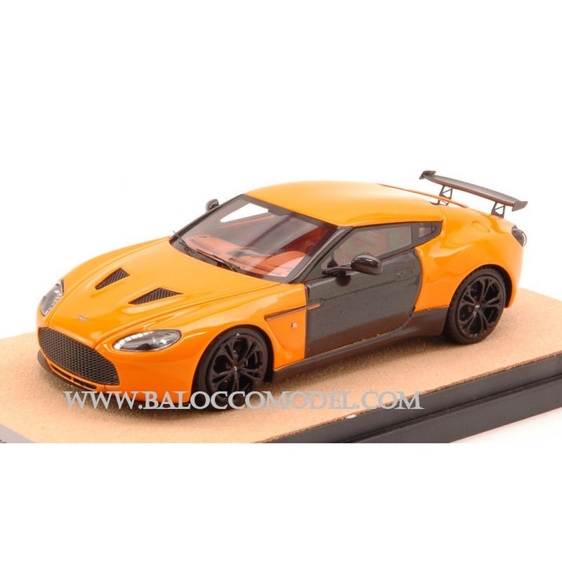 SCALE MODEL COMPATIBLE WITH ASTON MARTIN V12 ZAGATO 2012 GLOSS ORANGE W/CARBON ED.LIM.PCS 10 1:43 TECNOMODEL TMDMI52AN