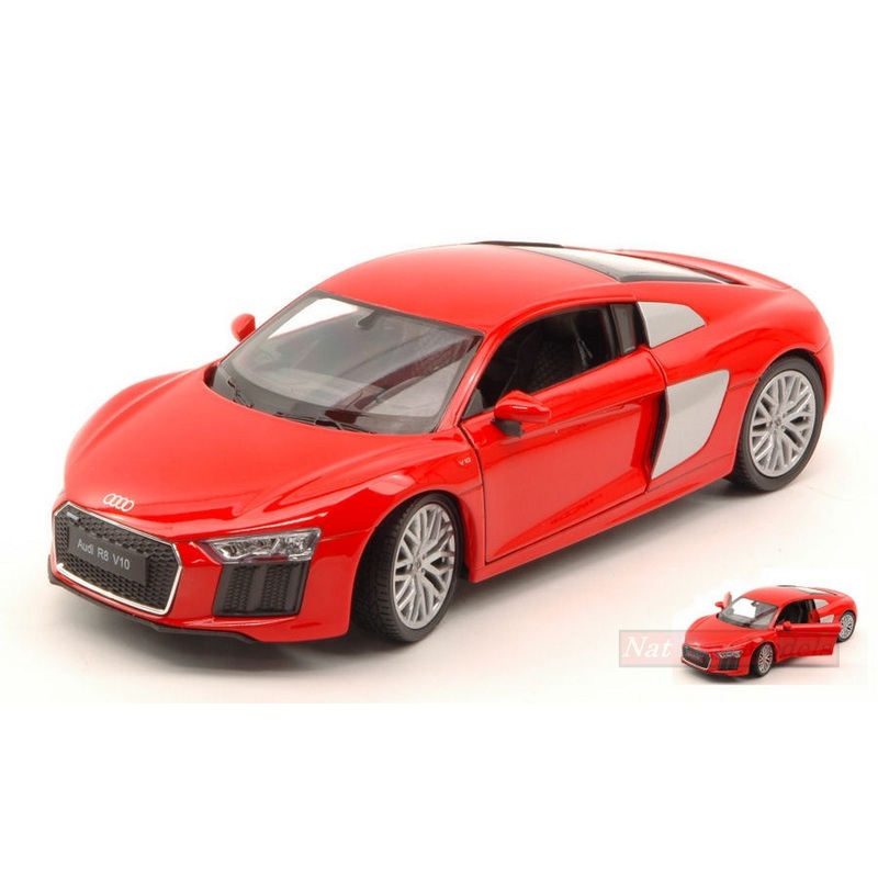 SCALE MODEL COMPATIBLE WITH AUDI R8 V10 2016 RED 1:24 WELLY WE24065R