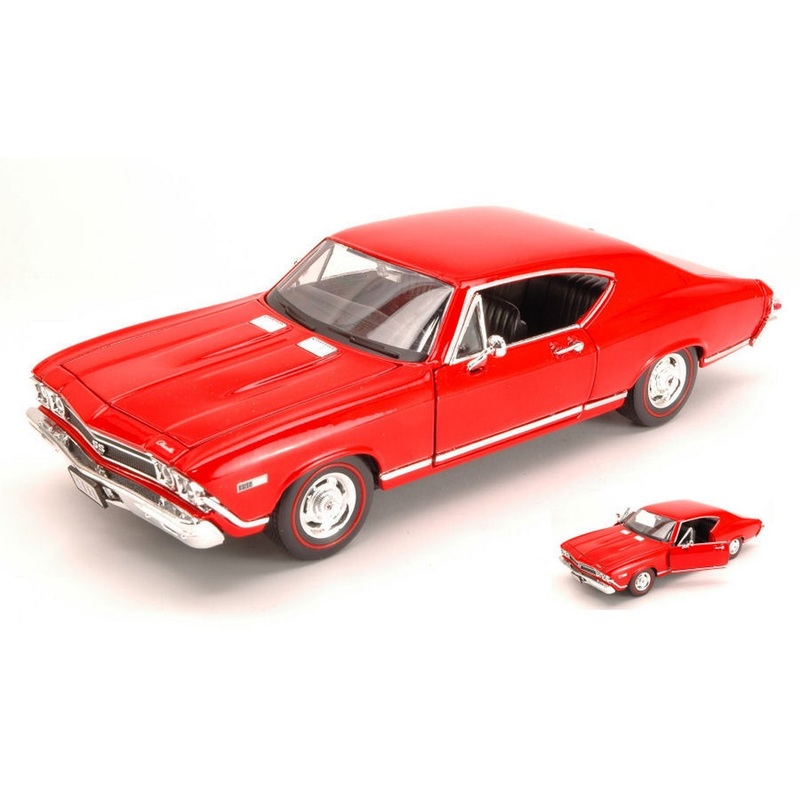 SCALE MODEL COMPATIBLE WITH CHEVROLET CHEVELLE SS 396 1968 RED 1:24 WELLY WE9397R