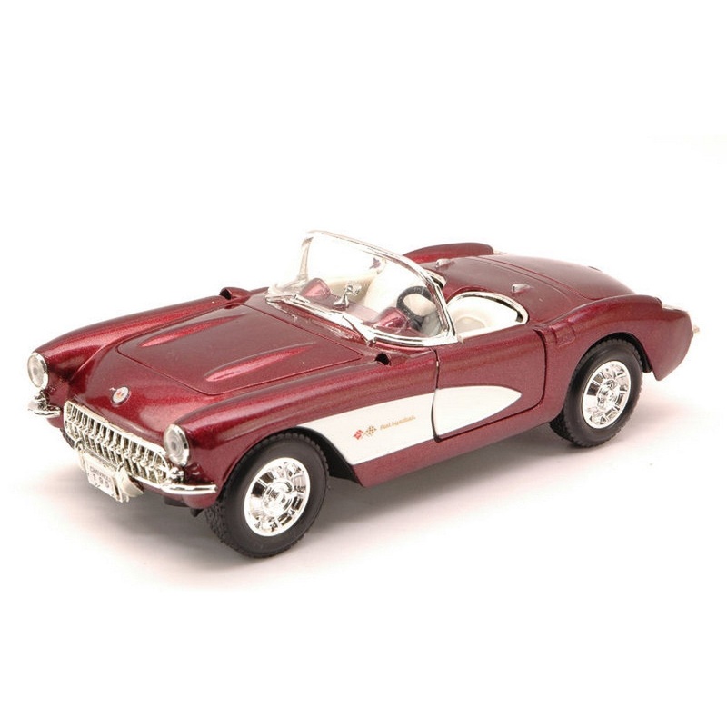 SCALE MODEL COMPATIBLE WITH CHEVROLET CORVETTE 1957 AMARANT METALLIC 1:24 YAT MING YM24201BG