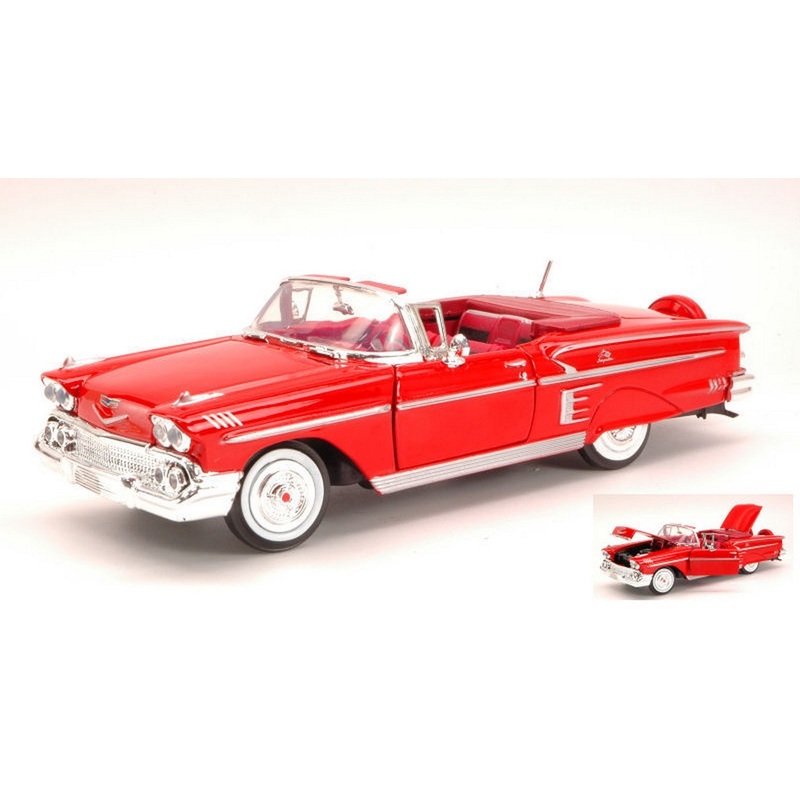 SCALE MODEL COMPATIBLE WITH CHEVROLET IMPALA 1958 RED 1:24 MOTORMAX MTM73267R