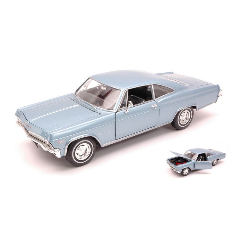 SCALE MODEL COMPATIBLE WITH CHEVROLET IMPALA SS396 COUPE 1965 BLUE 1:24 WELLY WE2417