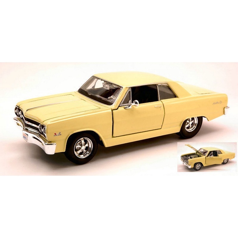 SCALE MODEL COMPATIBLE WITH CHEVROLET MALIBU SS 1965 LIGHT YELLOW 1:24 MAISTO MI31258