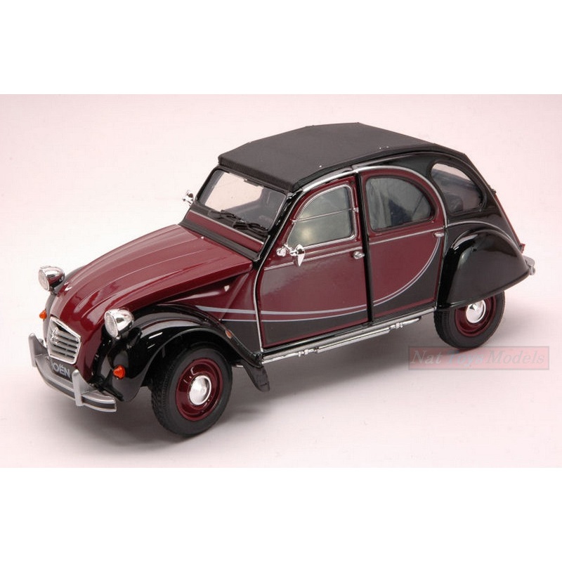 SCALE MODEL COMPATIBLE WITH CITROEN 2 CV CHARLESTON 1980 AMARANT/BLACK 1:24 WELLY WE4009AM