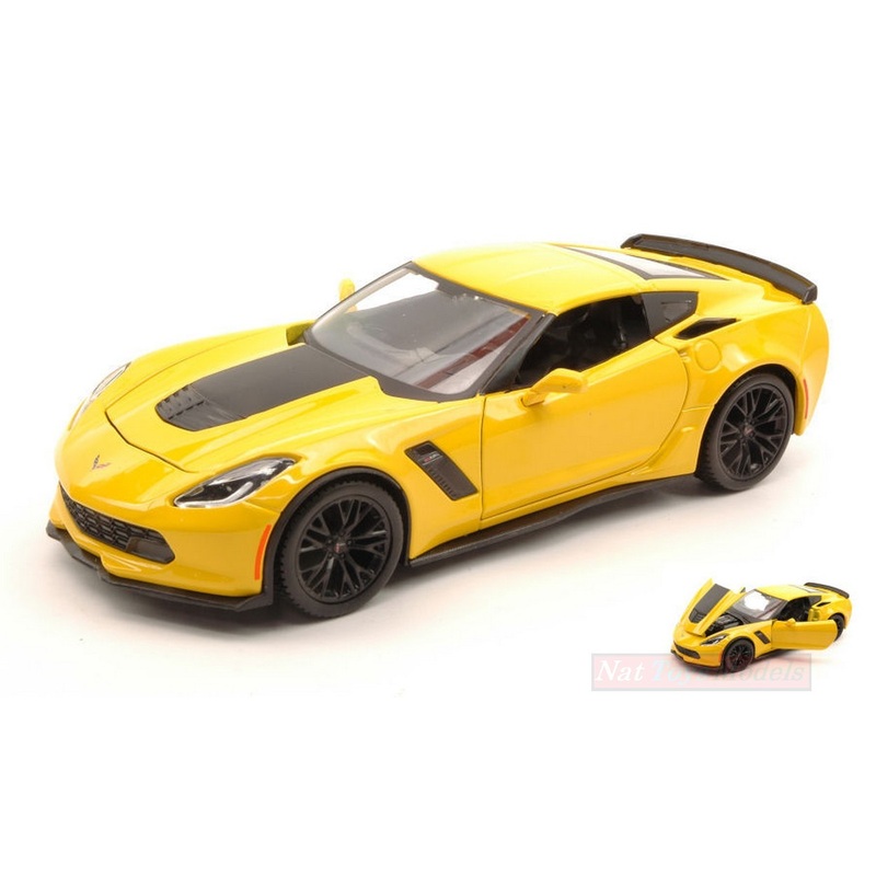 SCALE MODEL COMPATIBLE WITH CORVETTE Z06 2015 YELLOW 1:24 MAISTO MI31133Y