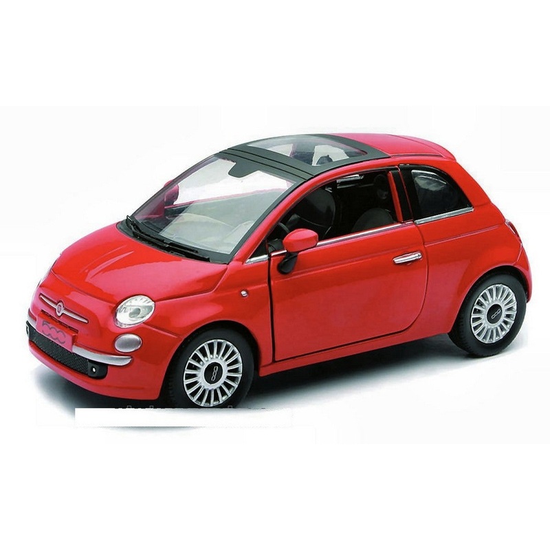 SCALE MODEL COMPATIBLE WITH FIAT NUOVA 500 2007 RED 1:24 NEW RAY NY71013R