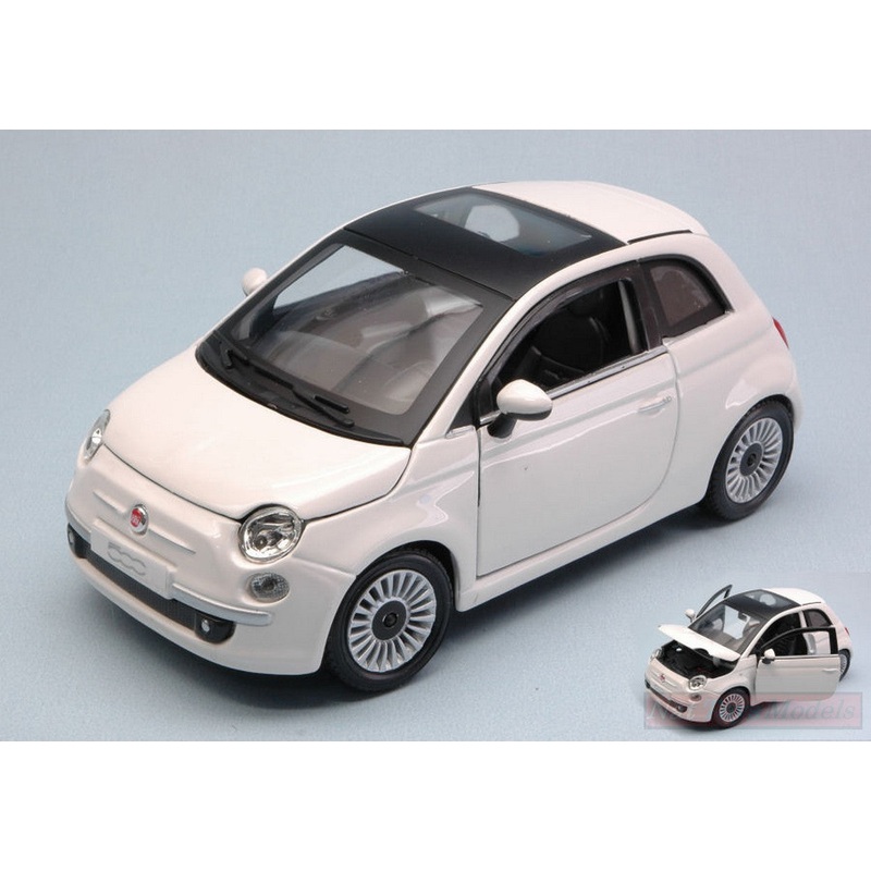 SCALE MODEL COMPATIBLE WITH FIAT NUOVA 500 2007 WHITE 1:24 BURAGO BU22106W