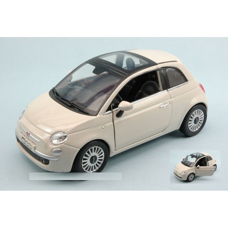SCALE MODEL COMPATIBLE WITH FIAT NUOVA 500 2007 WHITE 1:24 NEW RAY NY71013W