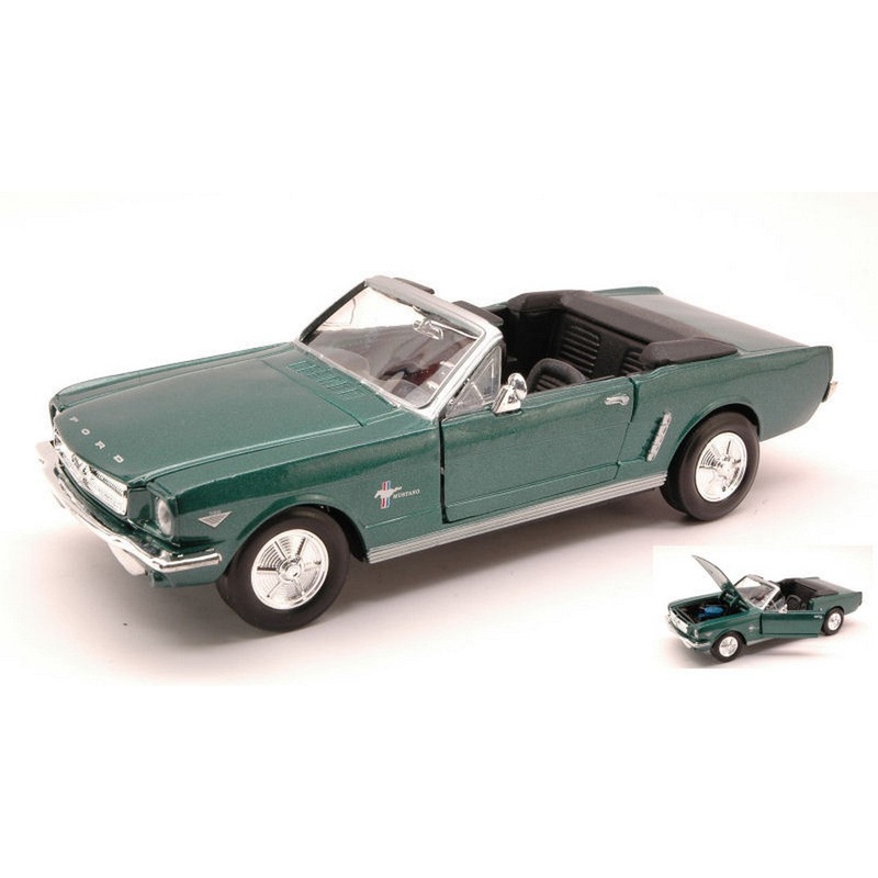 SCALE MODEL COMPATIBLE WITH FORD MUSTANG CONVERTIBLE 1964 METALLIC GREEN 1:24 MOTORMAX MTM73212MG