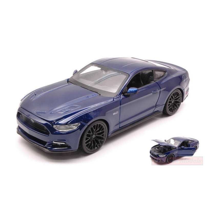 SCALE MODEL COMPATIBLE WITH FORD MUSTANG GT 2015 BLUE 1:24 MAISTO MI31508BL