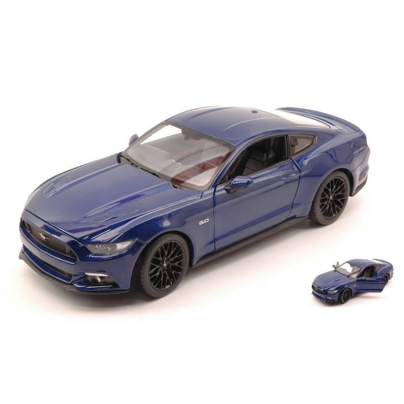 SCALE MODEL COMPATIBLE WITH FORD MUSTANG GT 2015 BLUE 1:24 WELLY WE24062BL