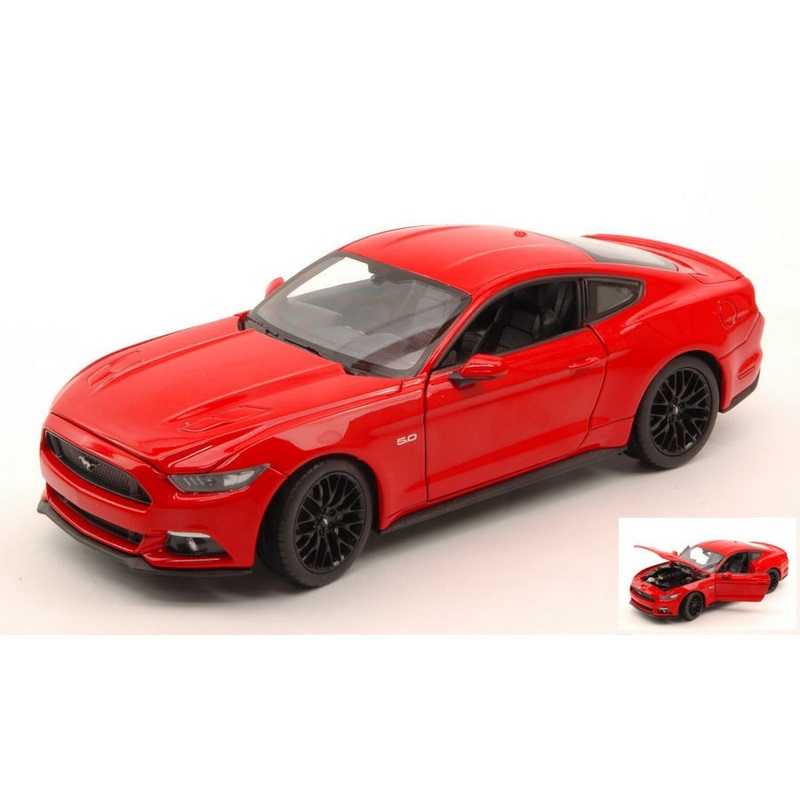 SCALE MODEL COMPATIBLE WITH FORD MUSTANG GT 2015 RED 1:24-27 WELLY WE24062R
