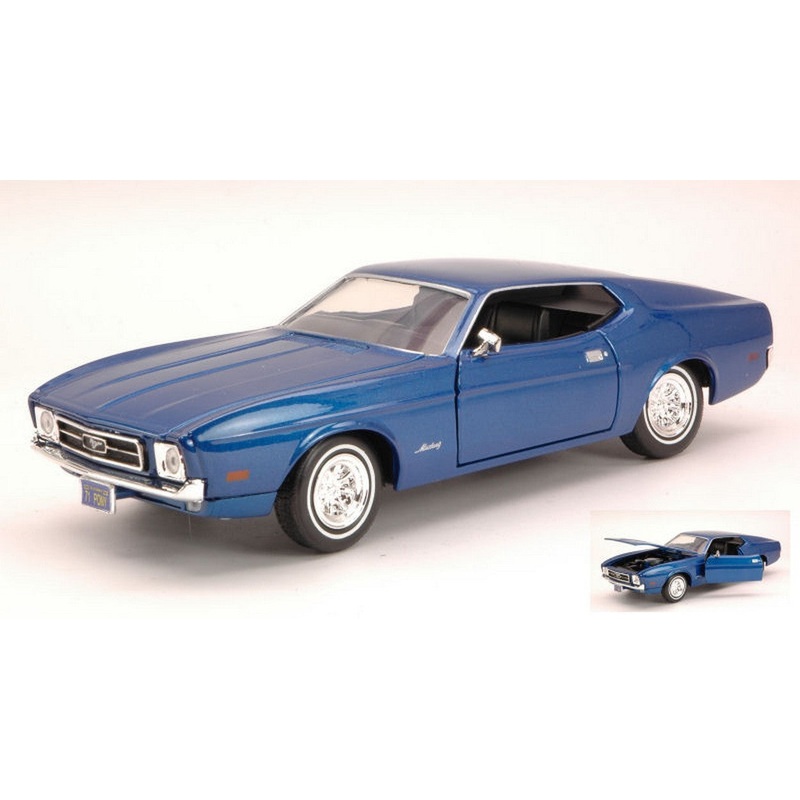 SCALE MODEL COMPATIBLE WITH FORD MUSTANG SPORTSROOF 1971 BLUE 1:24 MOTORMAX MTM73327BL