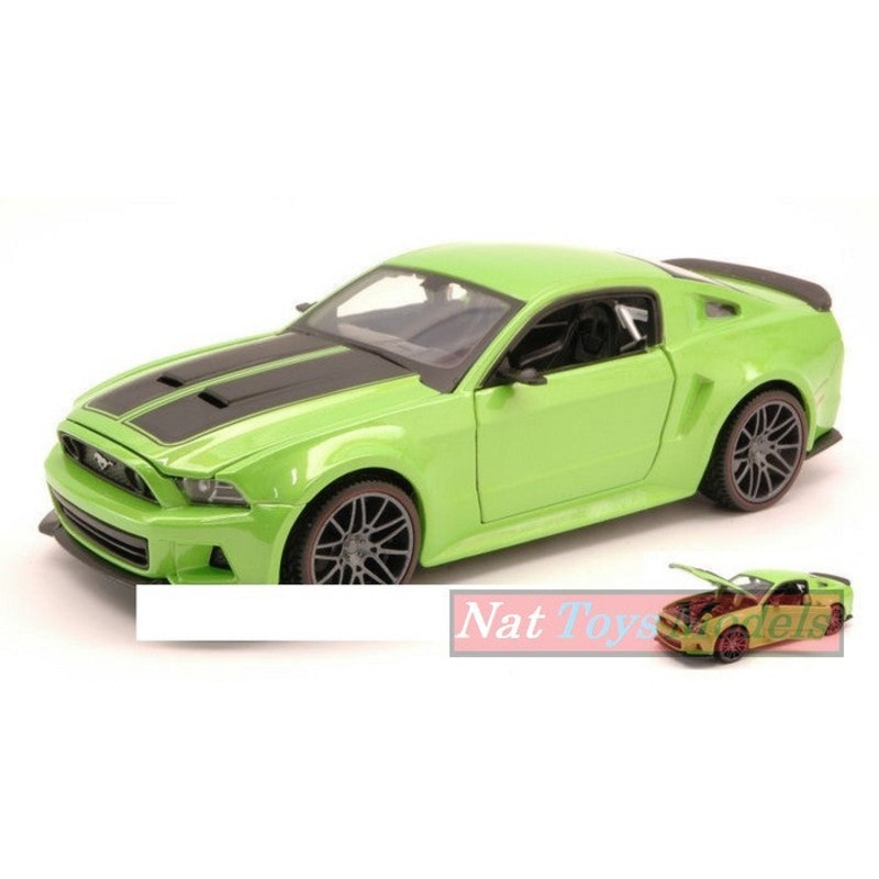 SCALE MODEL COMPATIBLE WITH FORD MUSTANG STREET RACER 2014 GREEN/BLACK 1:24 MAISTO MI31506G