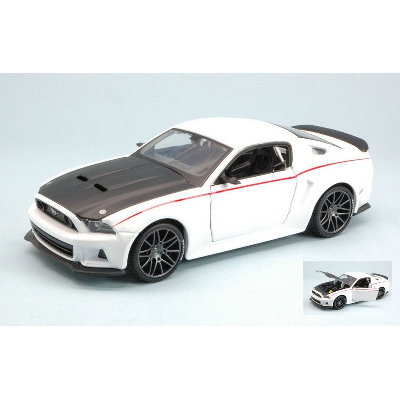 SCALE MODEL COMPATIBLE WITH FORD MUSTANG STREET RACER 2014 WHITE/BLACK 1:24 MAISTO MI31506W