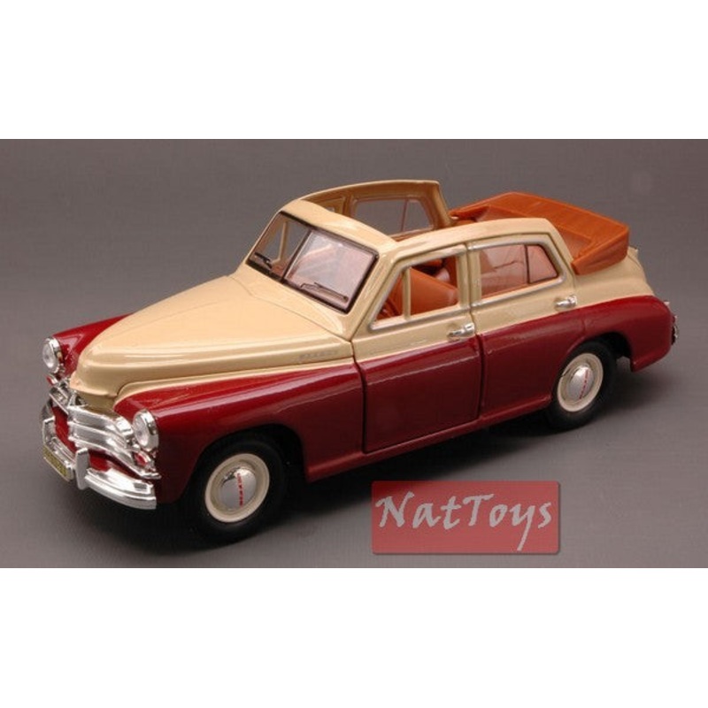 SCALE MODEL COMPATIBLE WITH GAZ M20 POBEDA LANDAULETTE 1946-58 AMARANT/CREAM 1:24 YAT MING YM24215CR