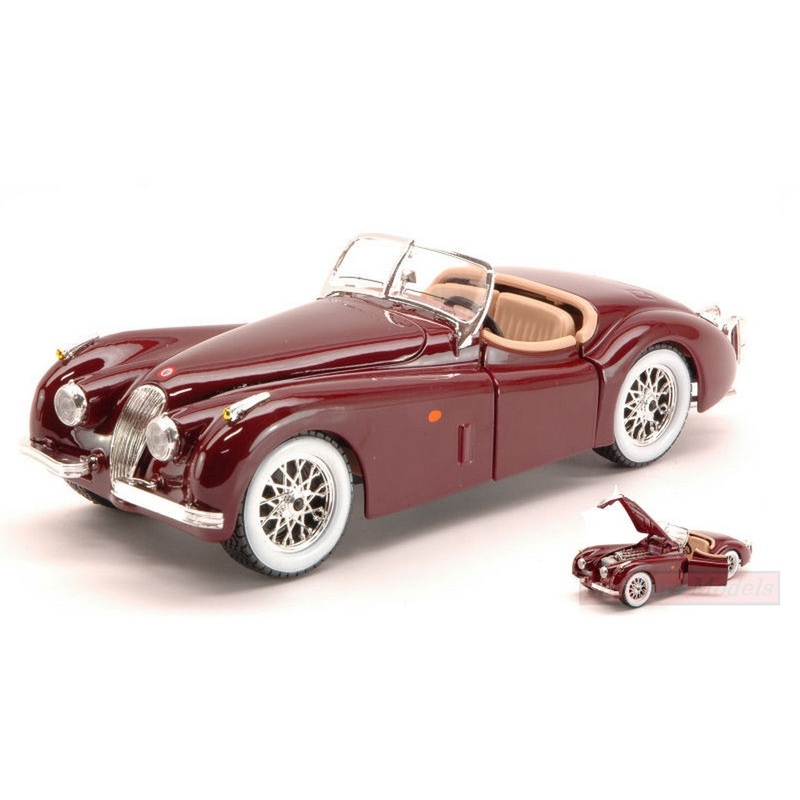 SCALE MODEL COMPATIBLE WITH JAGUAR XK 120 ROADSTER 1951 AMARANT 1:24 BURAGO BU22018AM