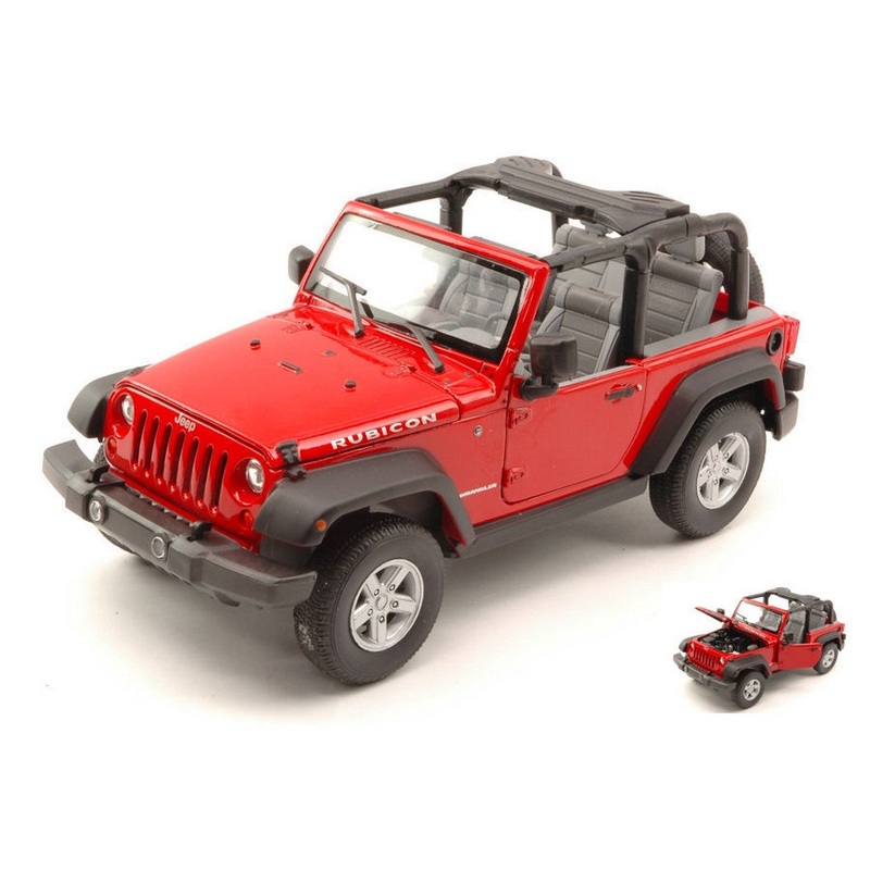 SCALE MODEL COMPATIBLE WITH JEEP WRANGLER RUBICON 2007 OPEN RED 1:24 WELLY WE22489AR
