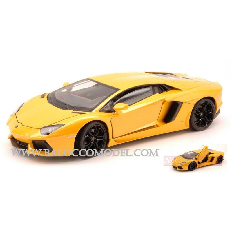 SCALE MODEL COMPATIBLE WITH LAMBORGHINI AVENTADOR LP 700-4 2011 YELLOW 1:24 WELLY WE0210